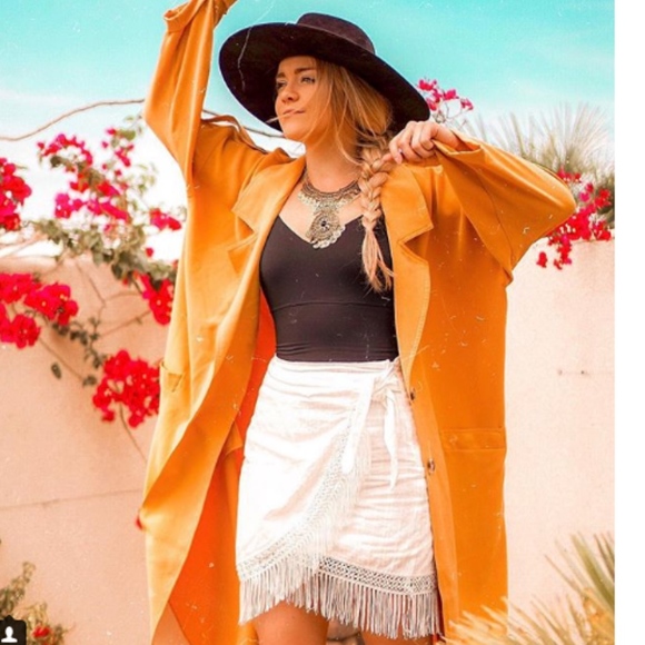 Moon River Jackets & Blazers - yellow relaxed long blazer Moon River Jackets & Blazers - yellow relaxed long blazer